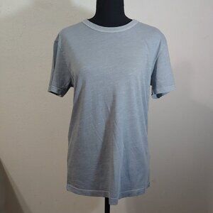 Buck Mason  Slub Crew Neck Cotton T-Shirt Slate Blue Size XS